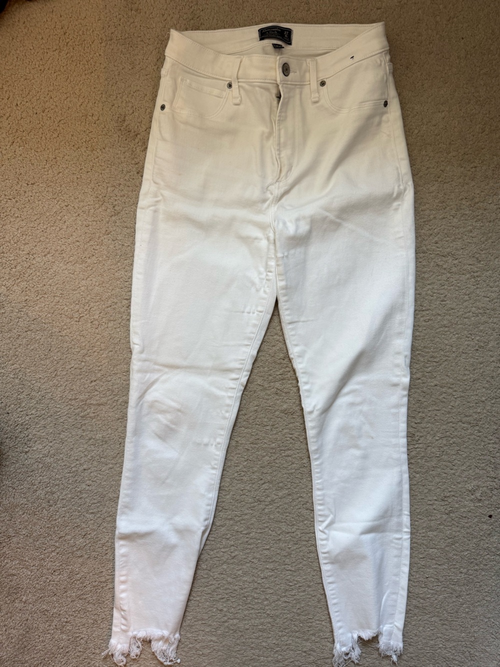 Abercrombie & Fitch Curve Love White Skinny Jeans